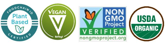 Plant Based Vegan Non GMO Project USDA Organic